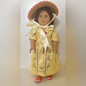 American Girl Doll Felicity’s Tea Lesson Gown Dress, Hat, and Shoes Retired 2010